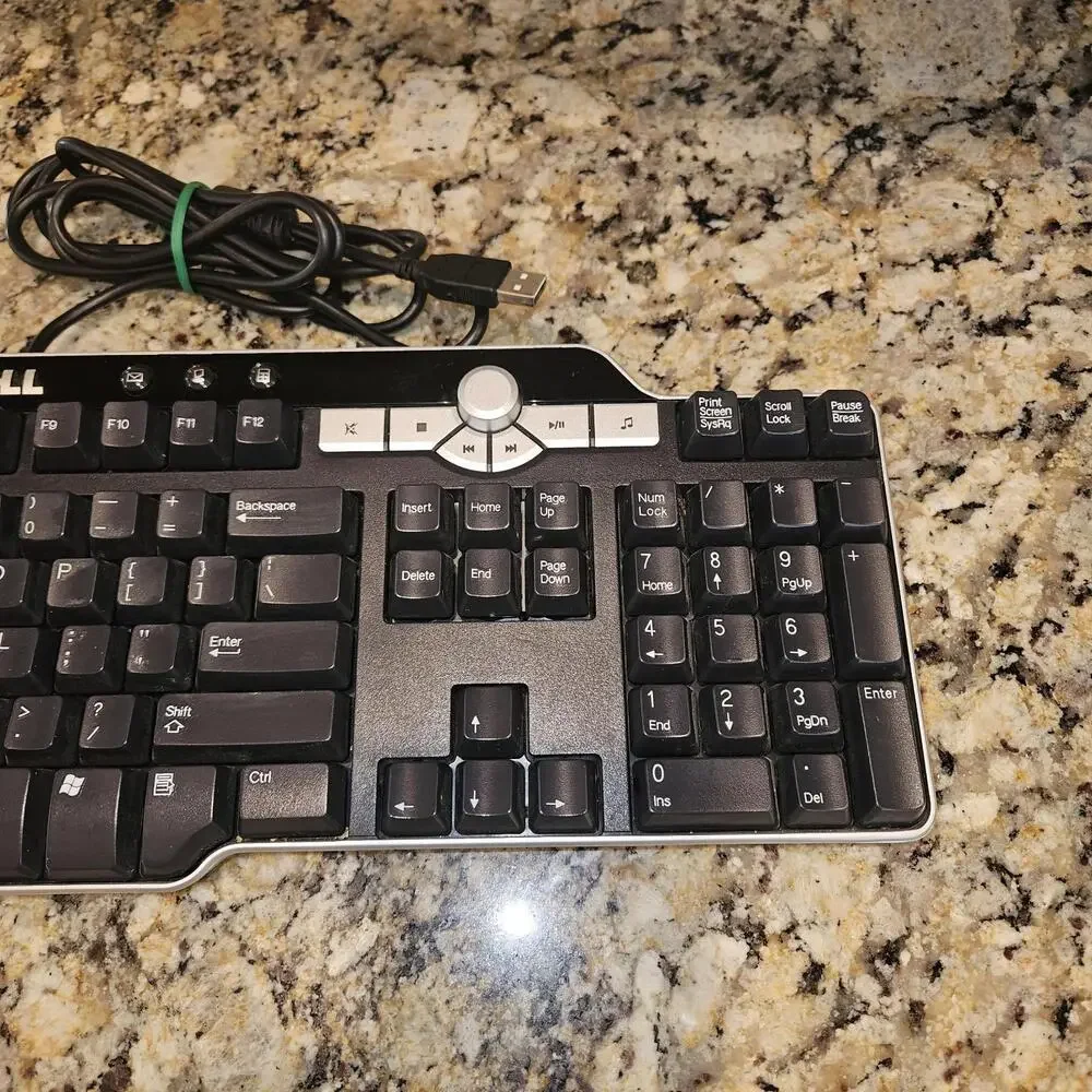 Dell SK-8135 USB Hub Wired, Multimedia Keyboard - Black Tested